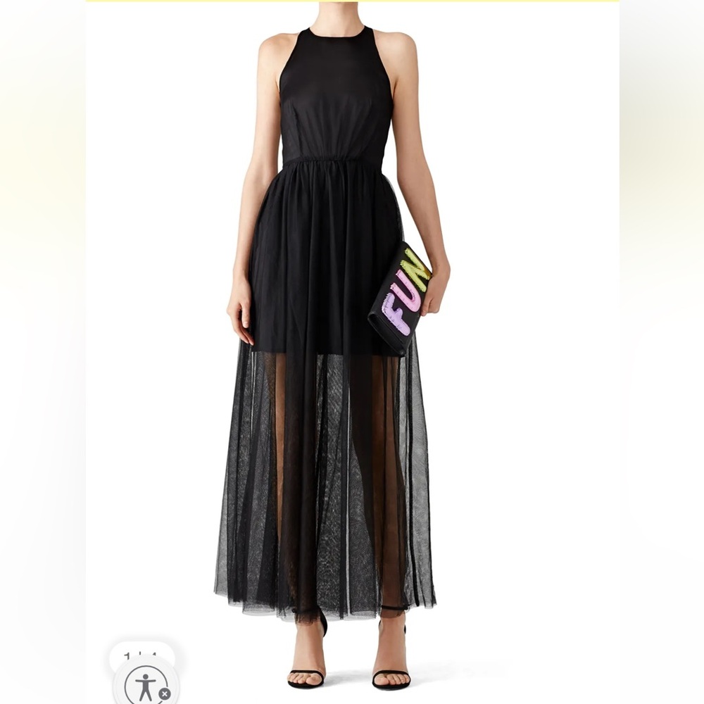 Line + Dot Black Janice Tulle Dress Size Medium